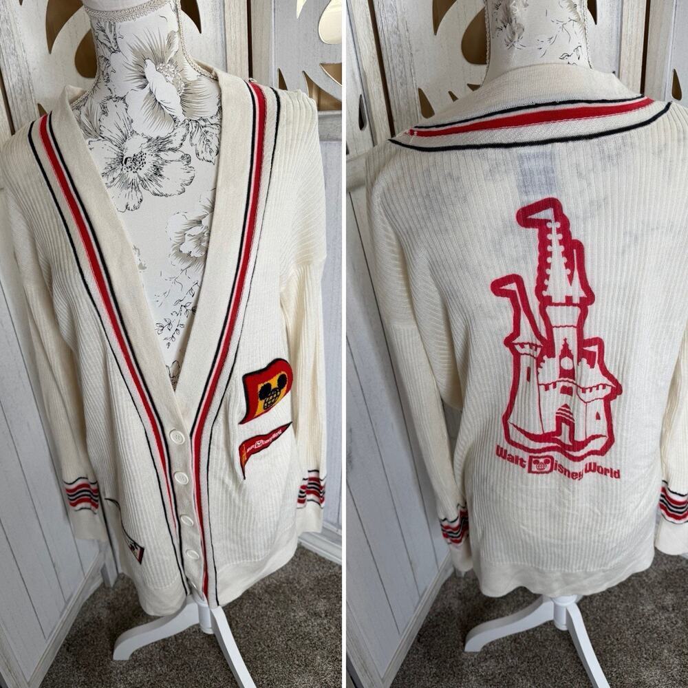 Walt Disney World 50th Anniversary Vault Collection Ivory Cardigan Sweater MED